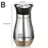 1 Salt/Pepper Shaker 4 Oz Glass Bottom Salt Stainless Steel Lid Kitchen Gadgets Cooking Table Camping BBQ Refillable Design Gift