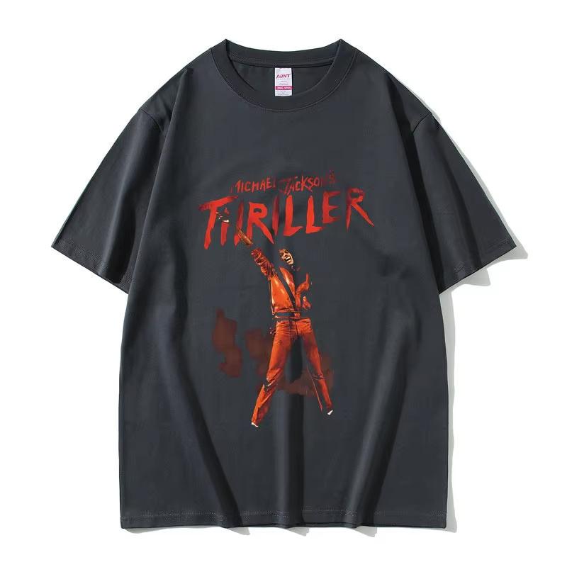 Michael Jackson Thriller Merch Tshirt Men Women Vintage Gothic Rock Streetwear Male Fashion Casual Hip Hop Crewneck T Shirts