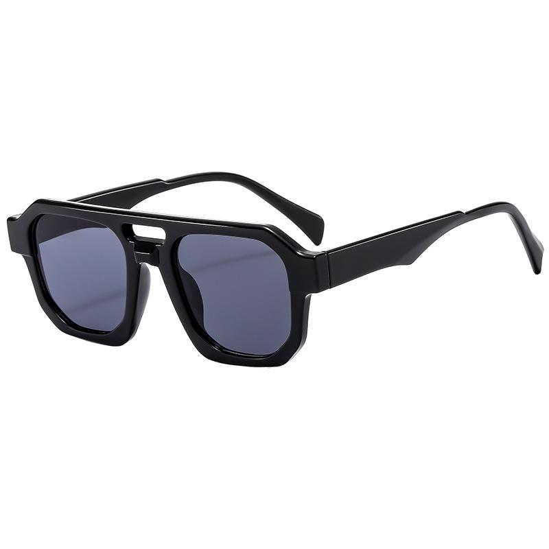 

2023 Stylish Square Aviator Sunglasses with Double-Bridge Regular