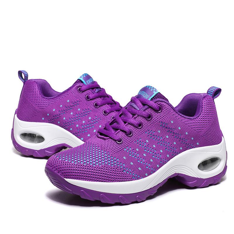 

Женская обувь больших размеров на четыре сезона, дышащая, нескользящая, из летучего трикотажа, амортизирующая, на высокой подошве с воздушной подушкой 42 фиолетовый