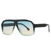 Retro Big Frame Women Square Sunglasses Brand Black Round Gradient Cool Men Sunglasses One Piece Designer Pilot Sun Glasses