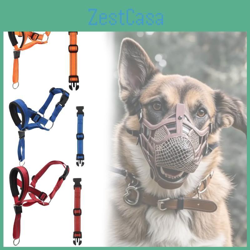 Mouth Muzzles Dog Anti Bark Collar Breathable Training Set Strips Reflective