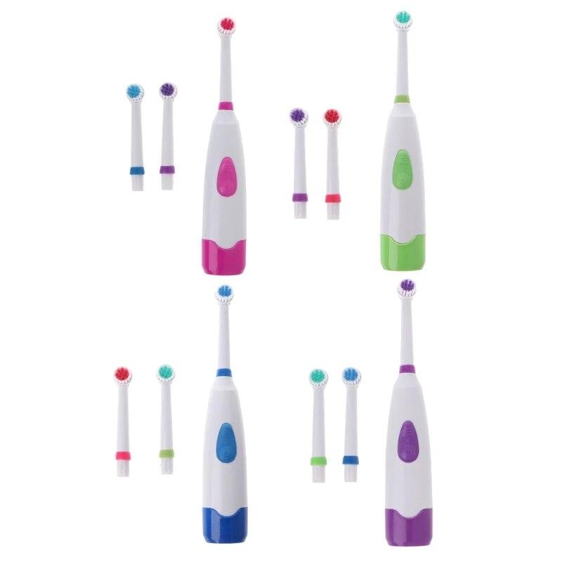 Waterproof Rotating Electric Toothbrush With 3 Brush For Head