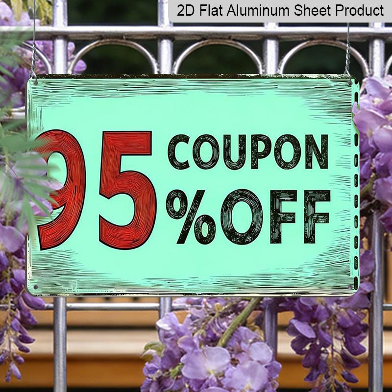 2D Flat, Bohemian Aluminium Coupon Board Wall-Mounted Suitable for Christmas, Thanksgiving, Easter & Hanukkah - Discount Voucher Display Sign with