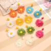 1Pair Colorful Sun Flower Earrings For Women Girl Handmade Bohemian Rattan Knit Earrings Summer Party Jewelry Gifts