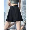 Sweet Student Small High Waist Ice Silk Linen A- Line Loose Linen Wide Casual Wide-Leg Shorts Hot Pants Yamamoto Pants