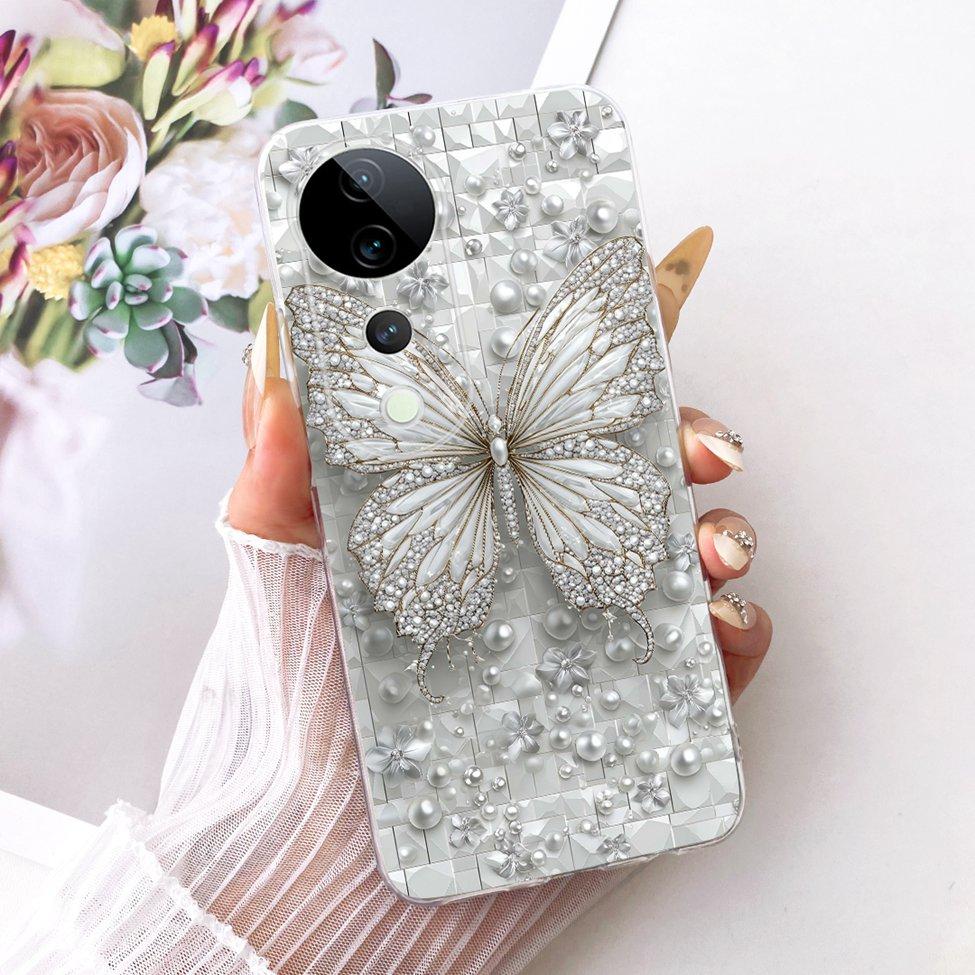 Casing For Vivo S19 Pro Clear Case Aesthetic Luxury Cute Fashion Flower Funny Painted Funda For Vivo S19Pro V2362A Cover