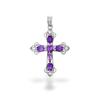 Blue Topaz Cross Pendant, 925 Sterling Silver Gemstone
