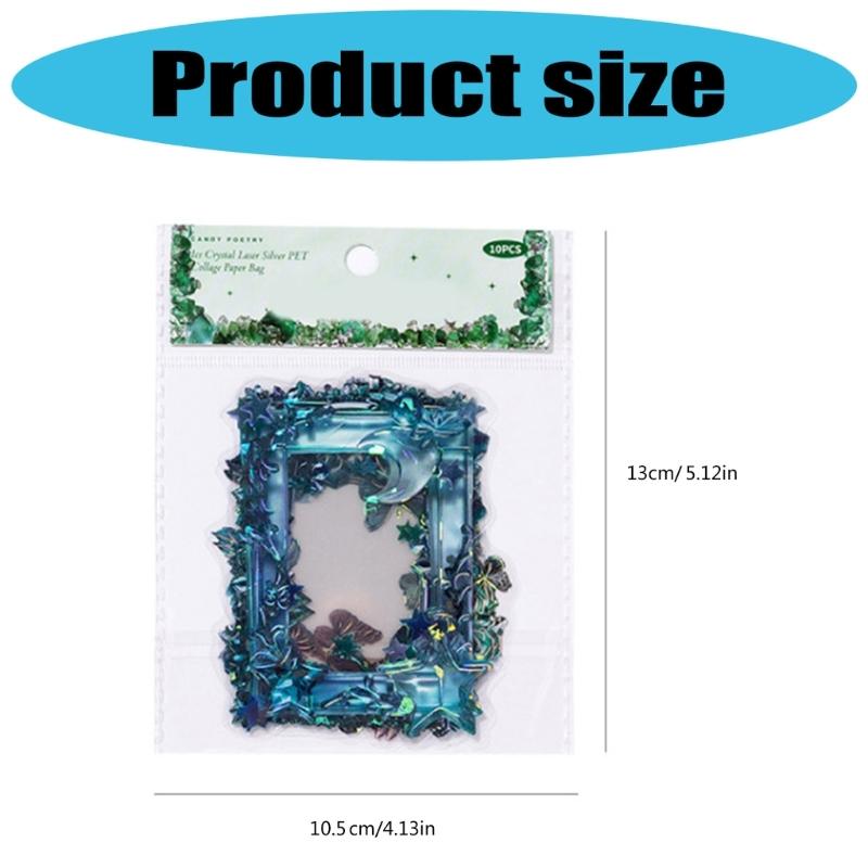 10 Sheets Border Sticker Crystal Museums Series Sticker Decorative Sticker Aesthetic Sticker Scrapbooking Supplies