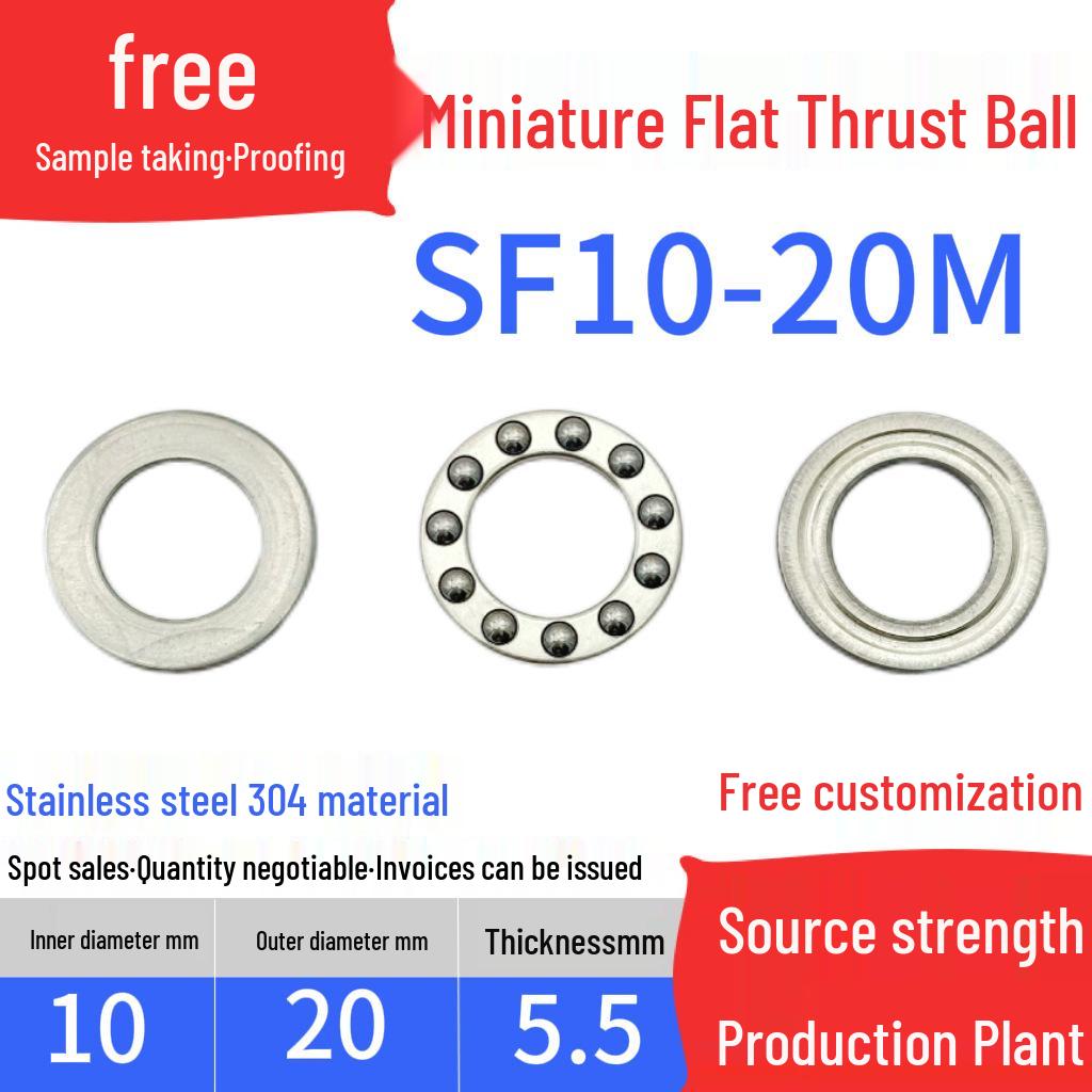 Stainless Steel 304 Miniature Thrust Ball Bearings (ID 2-12mm)