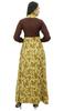 Bimba Women's Floral Parited Shirt Collar Long Maxi Jilbab Full Sleeve