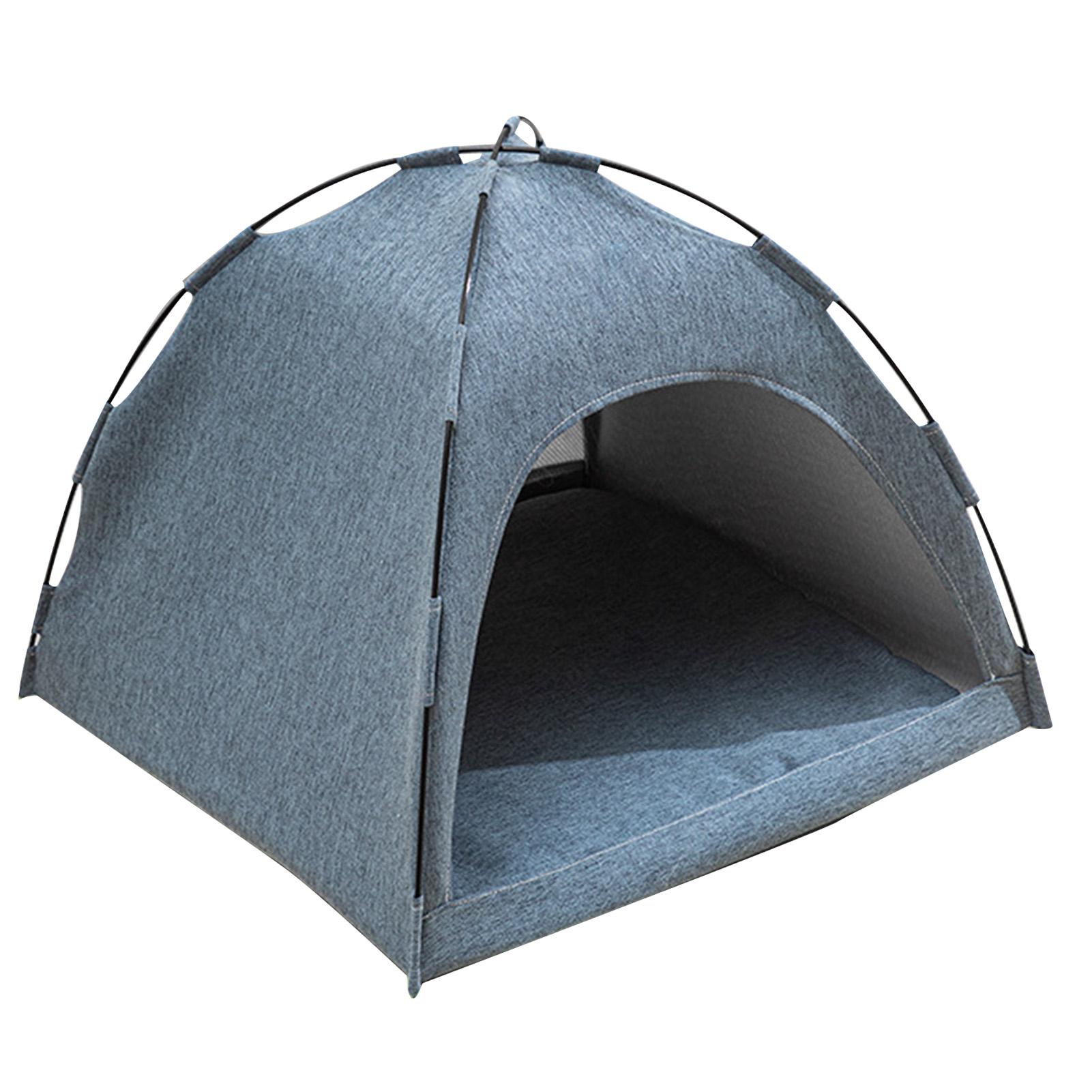 

Палатка-кровать для кошки Большое пространство Дышащая Удобная Моющаяся Палатка-домик для питомца кошки собаки Все сезоны Размер S Синий синий