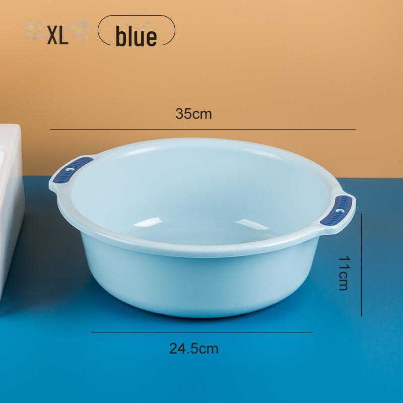 Large Capacity Double-Ear Plastic Basin for Household Use, Ideal for Washing Vegetables, Footbaths, and Storage