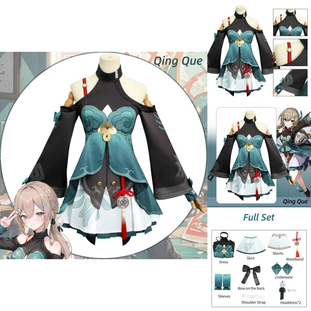 Honkai Star Rail Cosplay Costume Set For Women Authentic Qingque Outfit For Game Fans