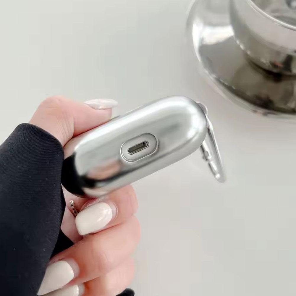 Cool Plated Silver Case Soft TPU Silicone Case for AirPods Pro 3 Case, Full Protective Case Wireless Bluetooth Earphone Case