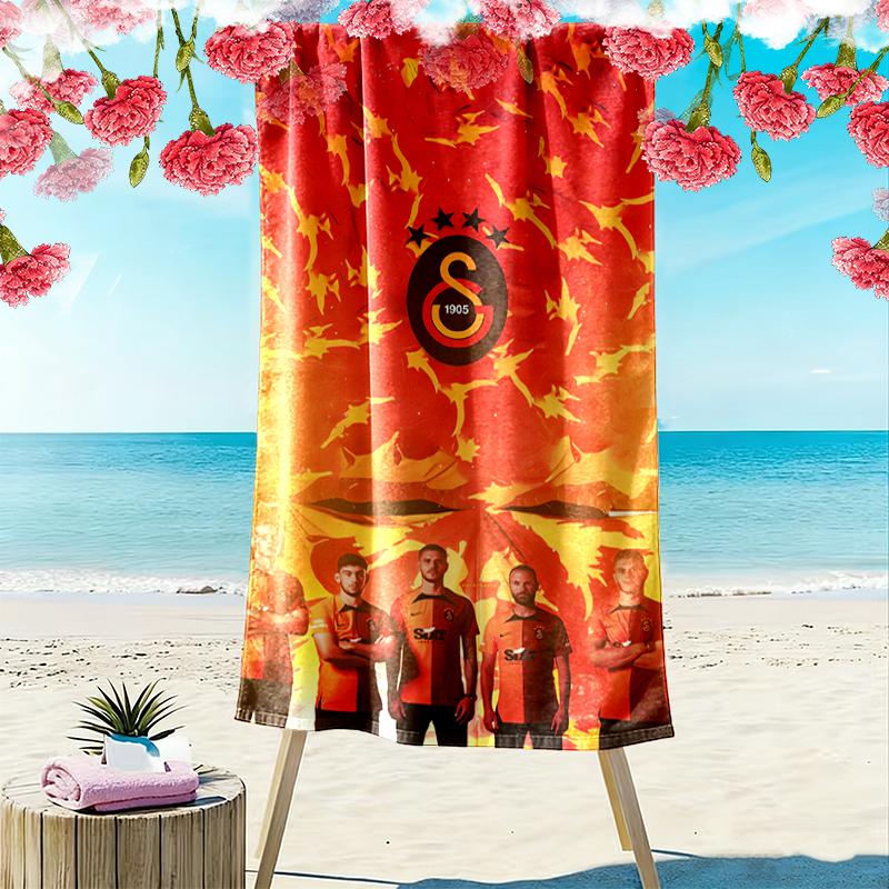1pc Galatasaray SK Beach Towel Ideal Birthday Gift For Family, A Vibrant Beach Towel Suitable for Outdoor Activities