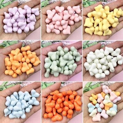 Accessories Macaron Beads 20pcs Keychain 16.5x21mm Heart Loose Beads Jewelry Acrylic Bracelet DIY Handmade Accessories