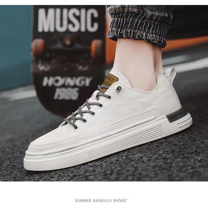 2025 Men's Trendy Autumn White Leather Casual Sports Shoes