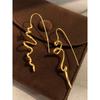 European, American and French Style Gold Three-Dimensional Irregular Earrings Female Niche Design High-Profile Earrings Cold Wind Graceful Earrings