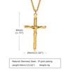Stainless Steel Cross Necklace for Men, Christian Jesus Pendant Necklace, Catholicism Religious Faith Jewelry Easter Gifts