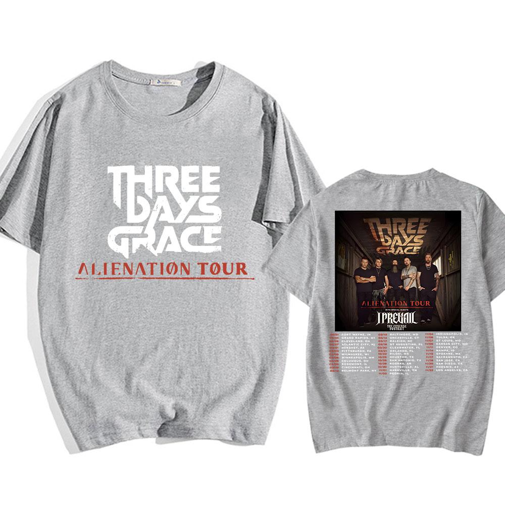 Alienation Tour 2026 T-shirt Heavy Mental Three Days Grace T-shirt Cotone Manica Corta Unisex Streetwear Hip Hop Stampa T-shirt