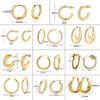 Geometric Huggie Hoop Earrings for Women Stainless Steel Medium Thick Charm Bohe Female Cartilage Piercing
