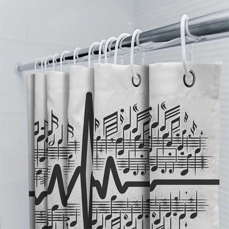 

Music Pulse Waterproof Shower Curtain W60H190(CM)-1 Pcs