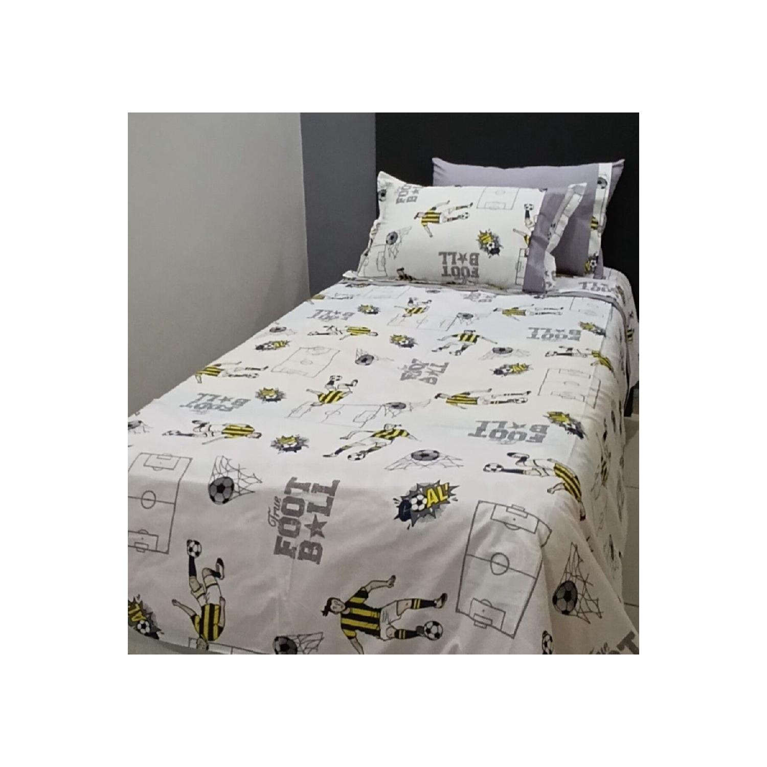 

Single Yellow-navy Blue Fan Duvet Cover Set (2 Pillow 1 Tire Sheets 1 Quilt Facial) чистий