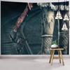 Dark Halloween Horror Tapestry Scared of Zombies Wall Hanging Witch Mysterious Woman  Home Decor Holiday Backdrop