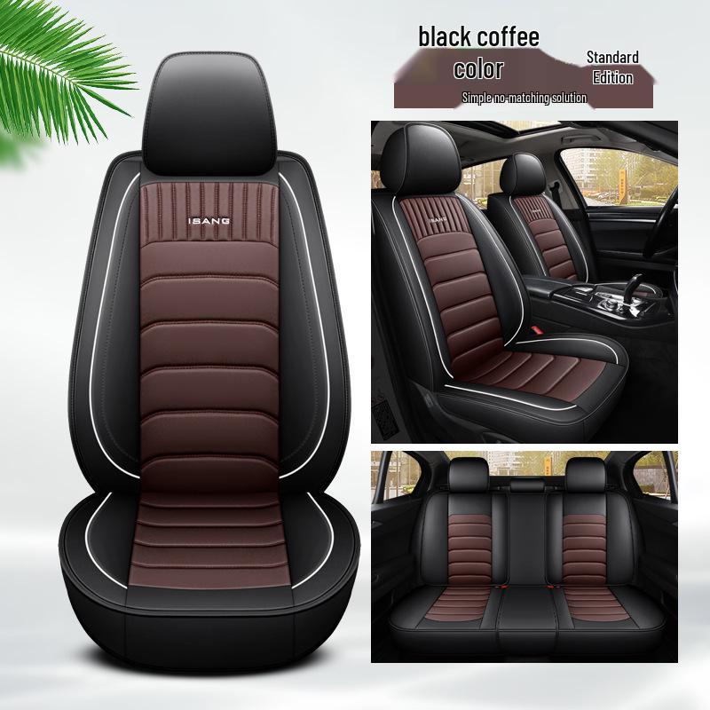 All-Season Full Leather Car Seat Cover - Universal Fit, Full Wrap Design