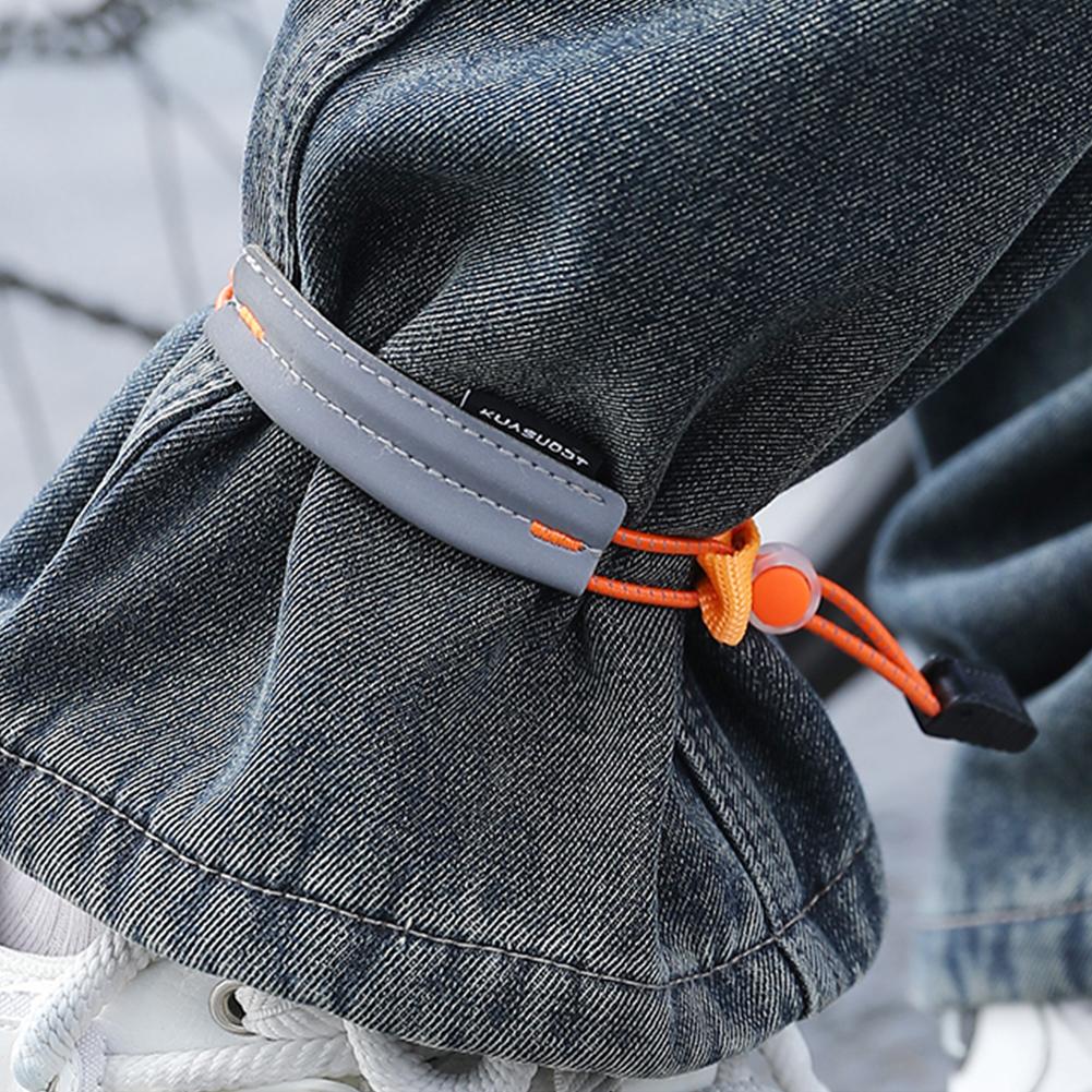 Reflective Bike Pants Strap High Visibility Cycling Pants Cuff Band Trouser Leg Straps for Night Walking Cycling Running