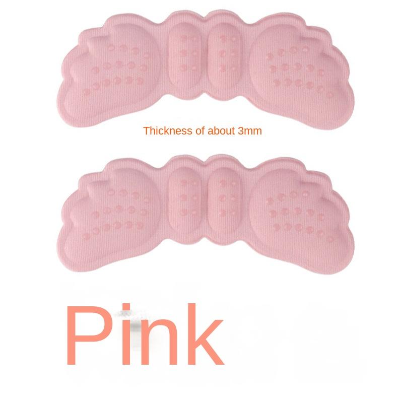 

Накладки на пятки с крылышками, невидимая губка, 4D-пластырь для пятки, нескользящая износостойкая наклейка на пятку, противоскользящие наклейки на обувь на высоком каблуке 3mm розовый