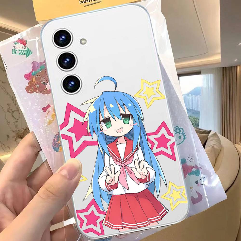 Kawaii Anime L-Lucky Star HD Clear Transparent Phone Case For Samsung Galaxy A52,A12,A51,S24,S23,S22ULTRA,S21 Edge,S20LITE,Plus,