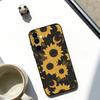 Sunflower Pattern Phone Case For Samsung Galaxy A73,A72,A71,A70,A53,A52,A51,Soft Black Cover
