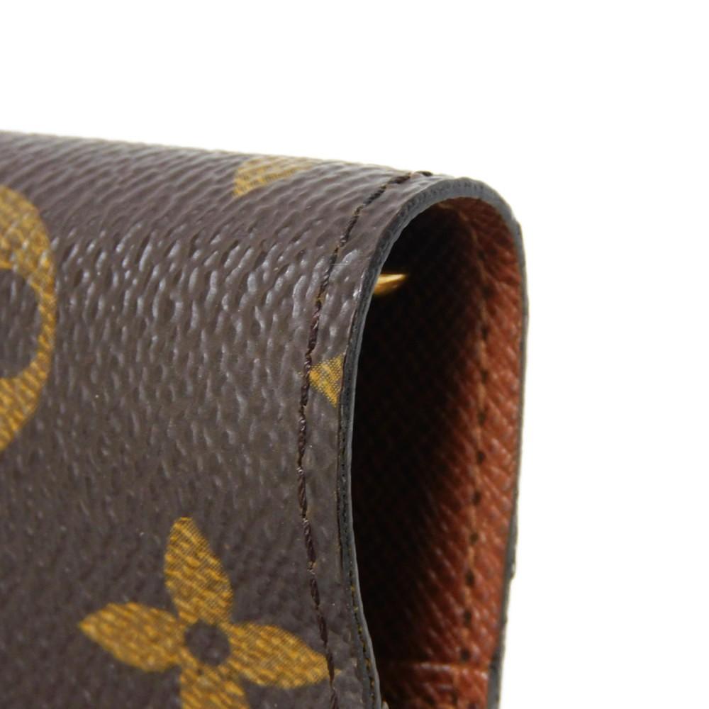 Used 12564 Agenda PM R20005 8001 LV Logo Flower Brown Diary 6-Hole Card Case Monogram Maroon Unisex from Japan AUTHENTIC