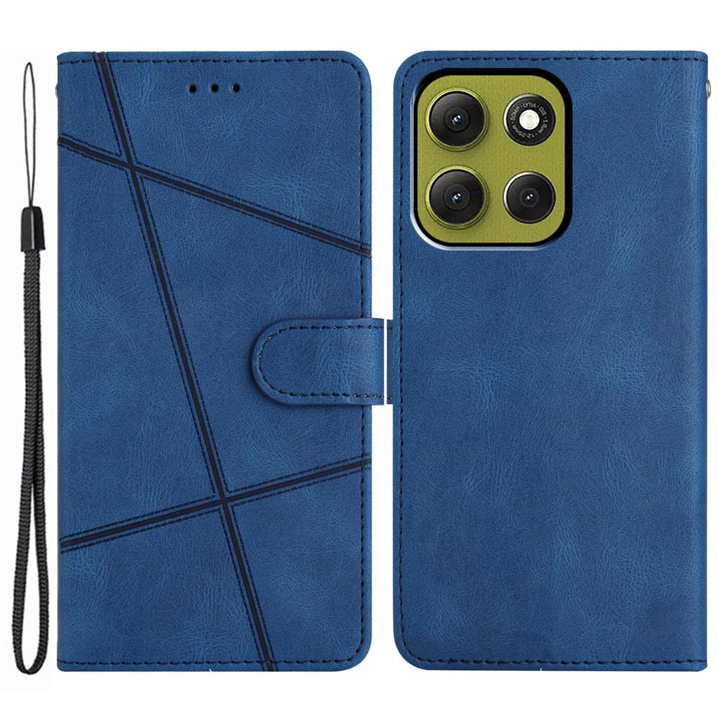 Für Motorola Moto G86 5G Brieftasche Hülle Liniengeprägtes Hautgefühl Leder Klapphandyhülle