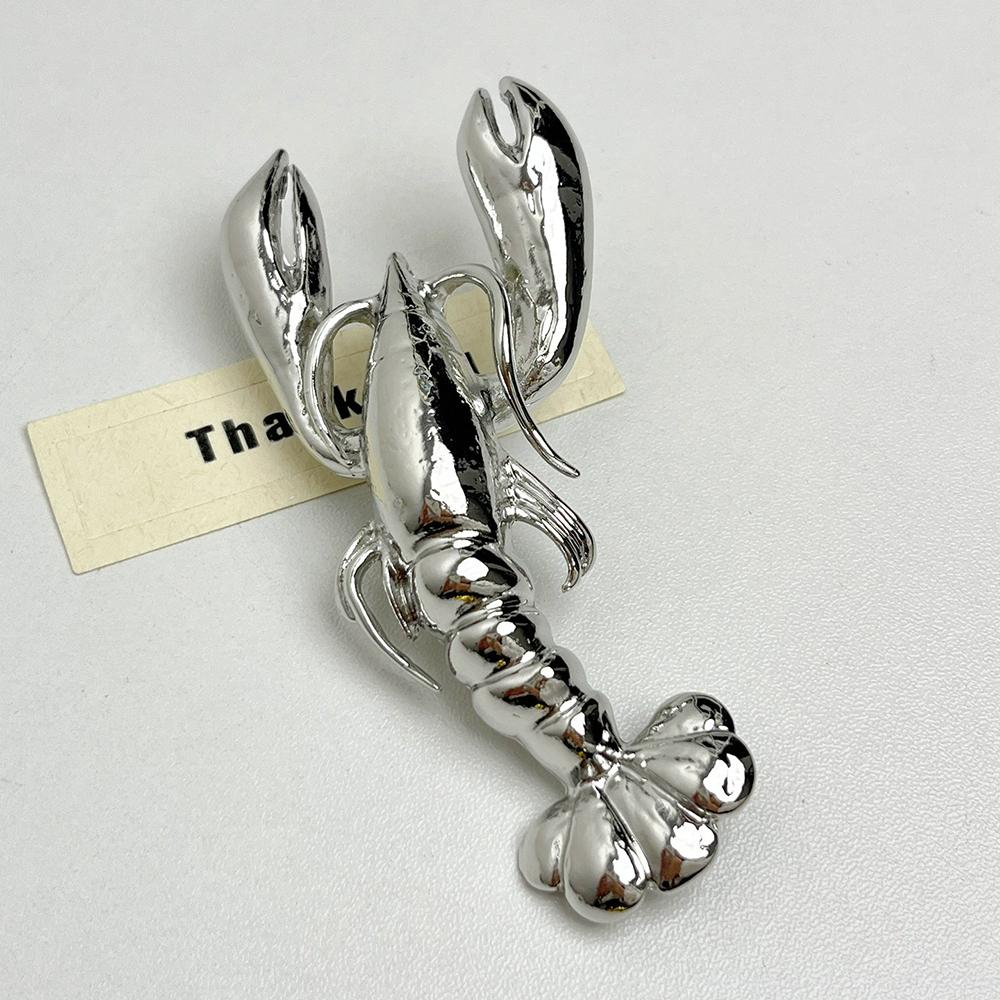 

French Retro Metal Lobster-Shaped Brooch Women s Brooch Fashionable And Exquisite Suit Pin Elegant Jewelry Accessory For Parties