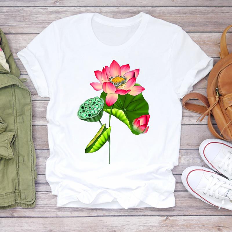 Women Print Lady Tee Top Dragonfly Flower Trend 90s Clothing Casual Short Sleeve Fashion Tshirt Female Graphic T-shirts