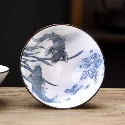 Antique Blue&White Underglaze Tea Cup-Conical Jingdezhen Porcelain Master Cup,Dual-Use for Tea/Cocktails,Ceramic Chalice