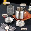 Stainless Steel 304 Oil Filter Pot for Kitchen - Frying Pot with Separate Oil and Dregs Storage.