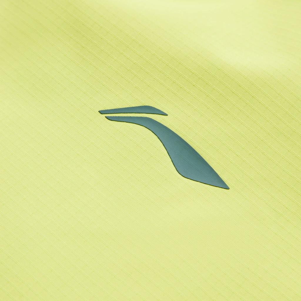 Li-Ning Comfortable Casual Water-Resistant Three-Dimensional Cut Fleece Lined Hooded Zipper Windbreaker Men Outerwear Yellow Green AFDU089-9