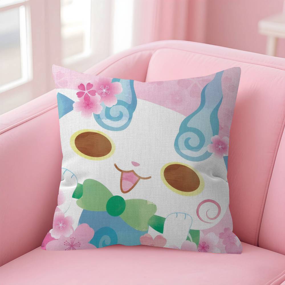 Anime Yokai Cute Watch   Pillow Cushion Cover Pillowcase Living Room Sofa Home Decor Customized