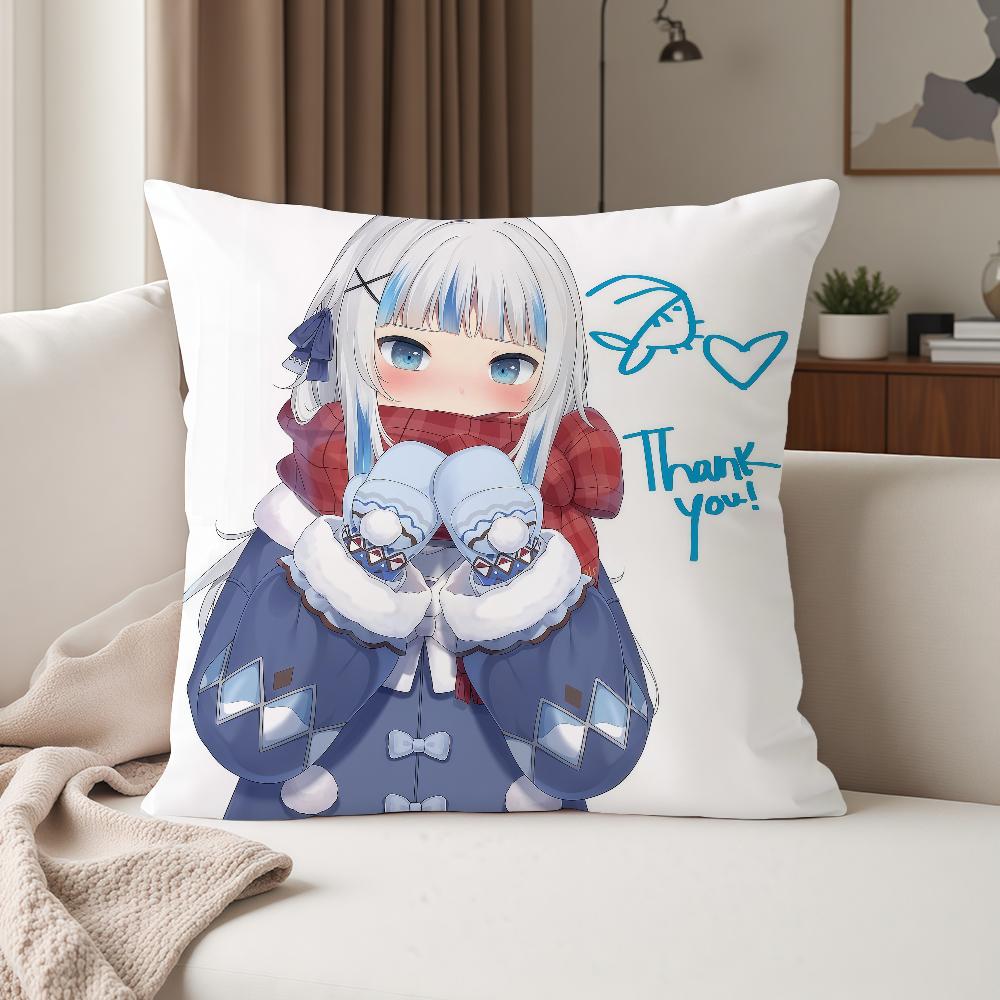 Virtual Ggawr Gura Anime Pillow Case Suitable For Bedrooms Living Rooms Cars Home Decoration