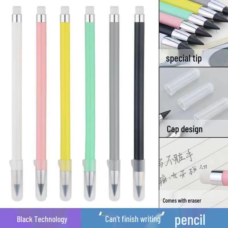 Eternal Unbreakable Pencil with Eraser: No Sharpening Needed, Macaron Colors, Durable & Innovative Design