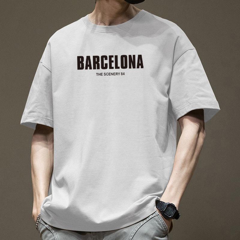 

Men s Summer Cotton Short Sleeve Loose-Fit Casual T-Shirt, Round Neck, Solid Color, Plus Size, Breathable. XL