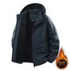 Men's Hooded Cotton Jacket - Windproof, Thickened, Three Stripes, Plus Velvet, Large Size Outerwear for 2025 Autumn/Winter.