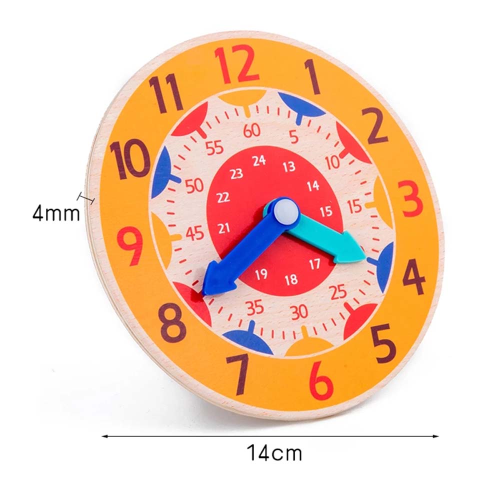 Teaching Aids Learning Clock Hour Minute Second Cognition Wooden Clock Toys Kids Time Enlightenment