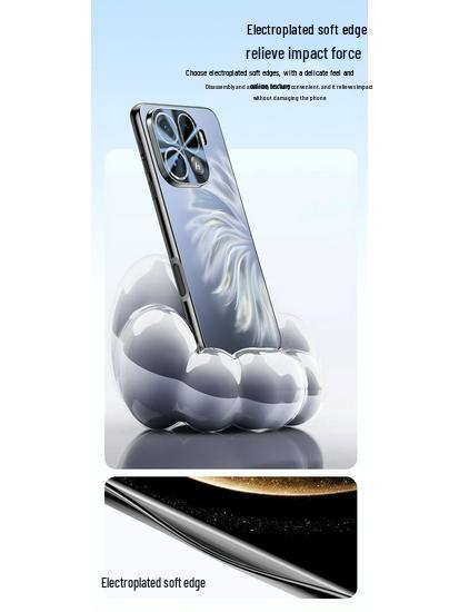 Mermaid Princess Electroplated Phone Case for OPPO Find X9 Pro, Light Luxury, Full Lens Coverage, Anti-Drop, Reno14 Hard Shell