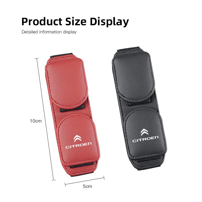 Leather Car Sun Visor Glasses Clip Eyeglass Holder Sunglasses For Citroen C5X e-C4 X e-C3 C4 C3 C5 Berlingo C-Elysee C-Crosser Akr256