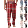 Herren Strickhose mit modischer bedruckter Tasche, Freizeithose, Pyjamahose